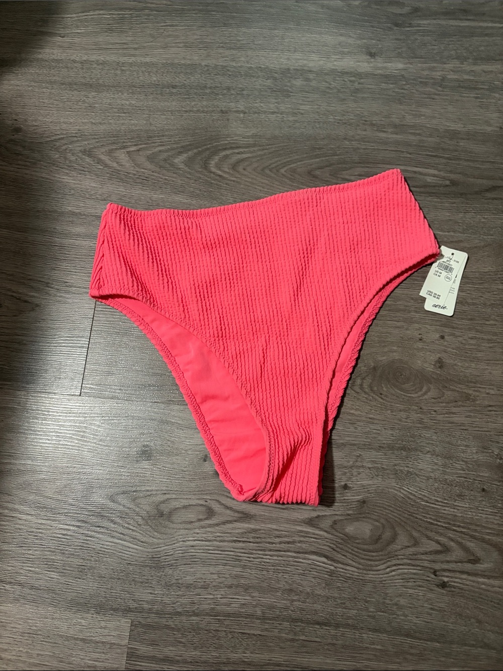 aerie Ribbed Bikini Bottom in Hot Pink